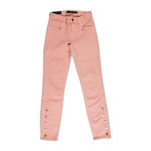 J. BRAND Womens Jeans 22 Suvi Pink Utility Snap Button Cuff Mid Rise Crop Skinny